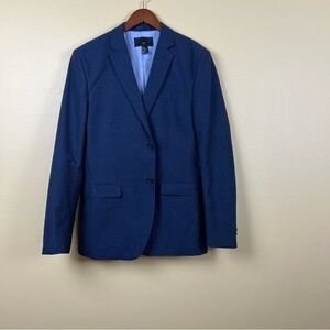 H&M Blazer Jacket  Navy Blue Polka Dot Pattern Slim Fit 44R